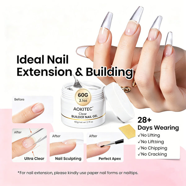 Aokitec Clear 7-in-1 Builder Nail Gel 60g Nail Strengthener