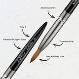 Aokitec Kolinsky Acrylic Nail Brush Oval Crimped Sable Acrylic Brush Wood Nail Art Brush - AokitecStore