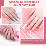 Aokitec  Nail Kit Starter - 4 Colors White Nude Pink Glitter Nail Dip Powder Set
