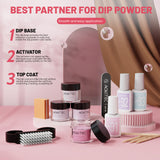 Aokitec  Nail Kit Starter - 4 Colors White Nude Pink Glitter Nail Dip Powder Set