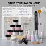 Aokitec 8+1 Colors Dip Powder Nail Kit - Dipping Powder Set Gillter series