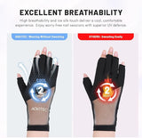 Aokitec UV Gloves for Nails - UPF50+ UV Protection Gloves for Gel Manicures, Anti-UV Gloves for Gel Nail Lamp Fingerless UV Gloves for Nail Art Skin Care Protect Hands from UV Harm (Black)
