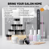 Aokitec   8 Colors Dip Powder Nail Kit - Black & White Series