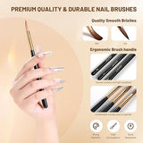 Aokitec  4PCS Acrylic Nail Brushes Size 8/10/12/14 Nail Brushes