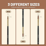Aokitec  4PCS Acrylic Nail Brushes Size 8/10/12/14 Nail Brushes