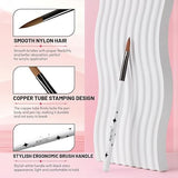 Aokitec Acrylic Nail Brush Set - 4PCS Acrylic Nail Brushes Size 8/10/12/14 Nail Brushes for Acrylic Powder, Acrylic Application, Nail Extension & 3D Nail Carving, Professional for Salon Home Use