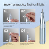 Aokitec Portable Nail Drill  Rechargeable for Acrylic/Gel Nails Removal