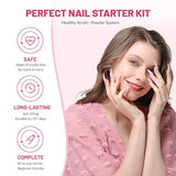 AOKITEC Acrylic Nail Kit - Pink/Clear/White Acrylic Powder and Liquid Set with Acrylic Nail Brush Nail Forms for Long-Lasting Acrylic Nails Beginner-Friendly Nail Kit Acrylic Set for Home DIY