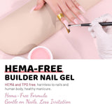 Aokitec 60g Pink Builder Nail Gel, Nail Extension Repair Strengthener 7-in-1 Hard Gel