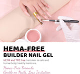 Aokitec 60g Nude Builder Nail Gel, Nail Extension Repair Strengthener 7-in-1 Hard Gel