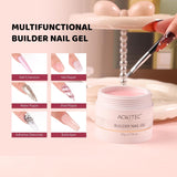 Aokitec 60g Pink Builder Nail Gel, Nail Extension Repair Strengthener 7-in-1 Hard Gel