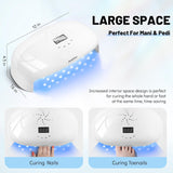 Aokitec UV LED Nail Lamp, 78W Fast Cure UV Lamp with Smart Timer