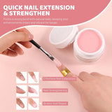 Aokitec 60g Pink Builder Nail Gel, Nail Extension Repair Strengthener 7-in-1 Hard Gel