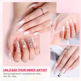 Aokitec Acrylic Powder Nail Kit - 3 Colors Nail Extension & 3D Carving Powder for Salon & Home Use Nail Art Supplies
