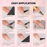 Aokitec 60g Nude Builder Nail Gel, Nail Extension Repair Strengthener 7-in-1 Hard Gel