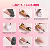 Aokitec Acrylic Powder Nail Kit - 3 Colors Nail Extension & 3D Carving Powder for Salon & Home Use Nail Art Supplies