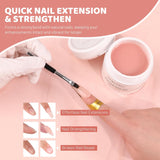 Aokitec 60g Nude Builder Nail Gel, Nail Extension Repair Strengthener 7-in-1 Hard Gel