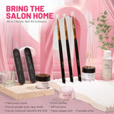Aokitec Acrylic Powder Nail Kit - 3 Colors Nail Extension & 3D Carving Powder for Salon & Home Use Nail Art Supplies