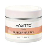 Aokitec 60g Nude Builder Nail Gel, Nail Extension Repair Strengthener 7-in-1 Hard Gel