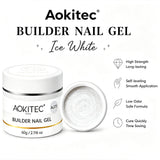 Aokitec Ice White Glitter 7-in-1 Builder Nail Gel All-In-One Nail Extension & Strengthener 60g