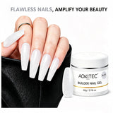 Aokitec Ice White Glitter 7-in-1 Builder Nail Gel All-In-One Nail Extension & Strengthener 60g
