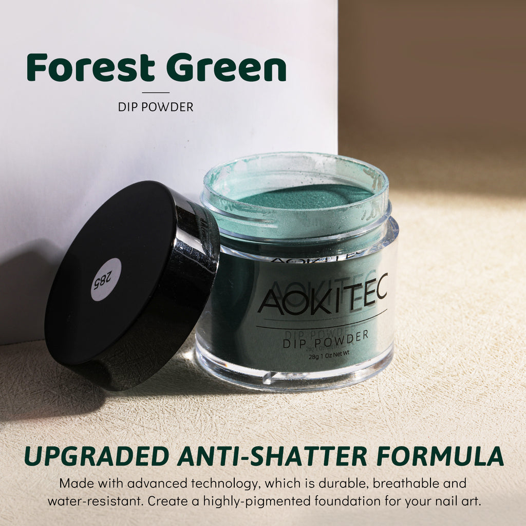 Aokitec Forest Gree Dip Powder, 1OZ Neutral Nail Dip Powder Nail Art ...