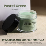 Aokitec Pastel Green Dip Powder, 1OZ Neutral Nail Dip Powder Nail Art