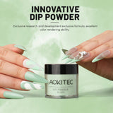 Aokitec Pastel Green Dip Powder, 1OZ Neutral Nail Dip Powder Nail Art