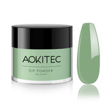 Aokitec Pastel Green Dip Powder, 1OZ Neutral Nail Dip Powder Nail Art