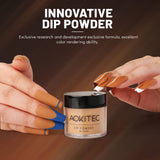 Aokitec Toffee Color Dip Powder, 1OZ Neutral Nail Dip Powder Nail Art