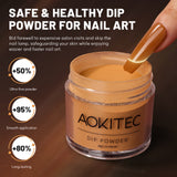 Aokitec Toffee Color Dip Powder, 1OZ Neutral Nail Dip Powder Nail Art