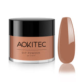 Aokitec Toffee Color Dip Powder, 1OZ Neutral Nail Dip Powder Nail Art