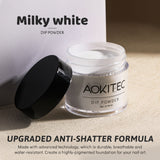 Aokitec Milky White Dip Powder, 1OZ Neutral Nail Dip Powder Nail Art