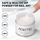 Aokitec Milky White Dip Powder, 1OZ Neutral Nail Dip Powder Nail Art