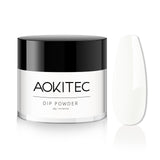 Aokitec Milky White Dip Powder, 1OZ Neutral Nail Dip Powder Nail Art