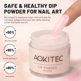Aokitec 1OZ Pink Dip Powder Manicure Nail Art