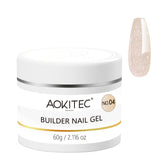 Aokitec Nude Glitter 7-in-1 Builder Nail Gel 60g Nail Extension & Strengthener Gel for Home DIY Salon Use