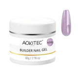 Aokitec 60g Light Purple Glitter 7-in-1 Builder Nail Gel All-In-One Nail Extension & Strengthener