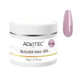 Aokitec 60g Nude Pink Glitter 7-in-1 Builder Nail Gel All-In-One Nail Extension & Strengthener