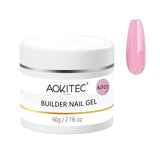 Aokitec 60g Jelly Pink Glitter 7-in-1 Builder Nail Gel All-In-One Nail Extension & Strengthener