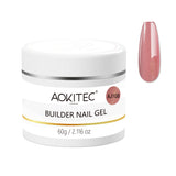 Aokitec 60g Nude Bronze Glitter 7-in-1 Builder Nail Gel All-In-One Nail Extension & Strengthener