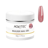 Aokitec 60g Ruby Red Glitter 7-in-1 Builder Nail Gel All-In-One Nail Extension & Strengthener
