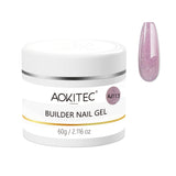 Aokitec 60g Dusty Mauve Glitter 7-in-1 Builder Nail Gel All-In-One Nail Extension & Strengthener