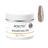 Aokitec 60g Brown Glitter 7-in-1 Builder Nail Gel All-In-One Nail Extension & Strengthener