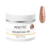 Aokitec 60g Copper Glitter 7-in-1 Builder Nail Gel All-In-One Nail Extension & Strengthener