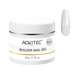 Aokitec 60g Ice White Glitter 7-in-1 Builder Nail Gel All-In-One Nail Extension & Strengthener