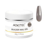 Aokitec 60g Cool Grey Glitter 7-in-1 Builder Nail Gel All-In-One Nail Extension & Strengthener
