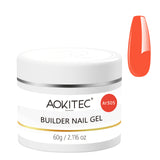 Aokitec Coral Orange 7-in-1 Builder Nail Gel 60g Nail Extension & Strengthener Gel for Home DIY Salon Use