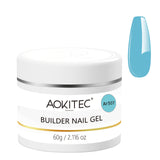 Aokitec Pastel Blue 7-in-1 Builder Nail Gel 60g Nail Extension & Strengthener Gel for Home DIY Salon Use