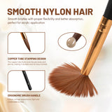 Aokitec 4PCS Acrylic Nail Brush Set - Sizes 8/10/12/14 for Acrylic Powder Application